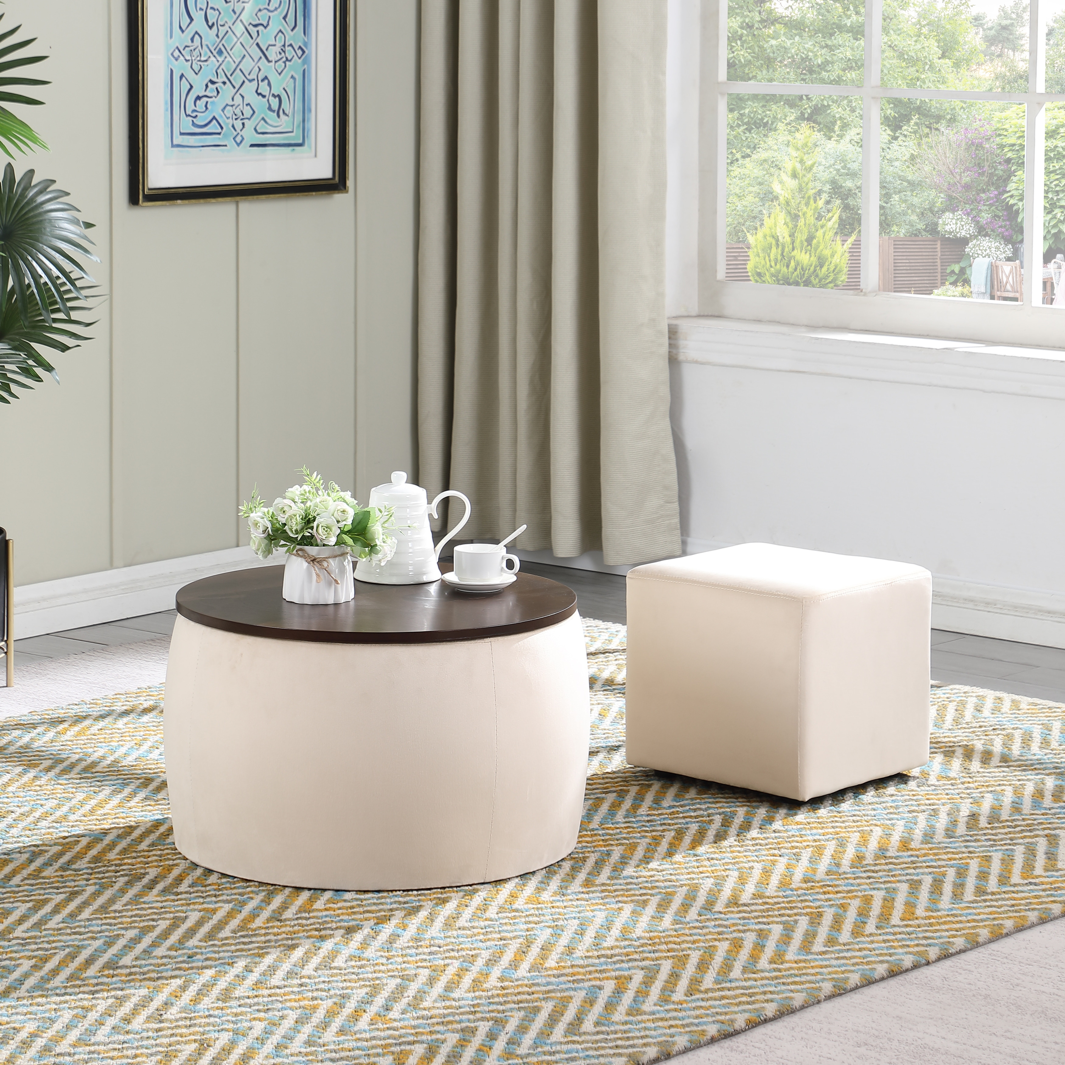Ottoman shop footstool table