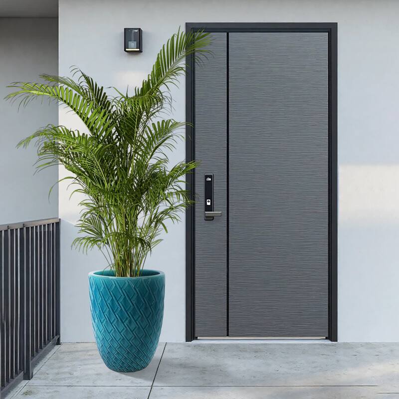 Elegant Ceramic Pot with Diamond Pattern for Indoor-Outdoor Plants