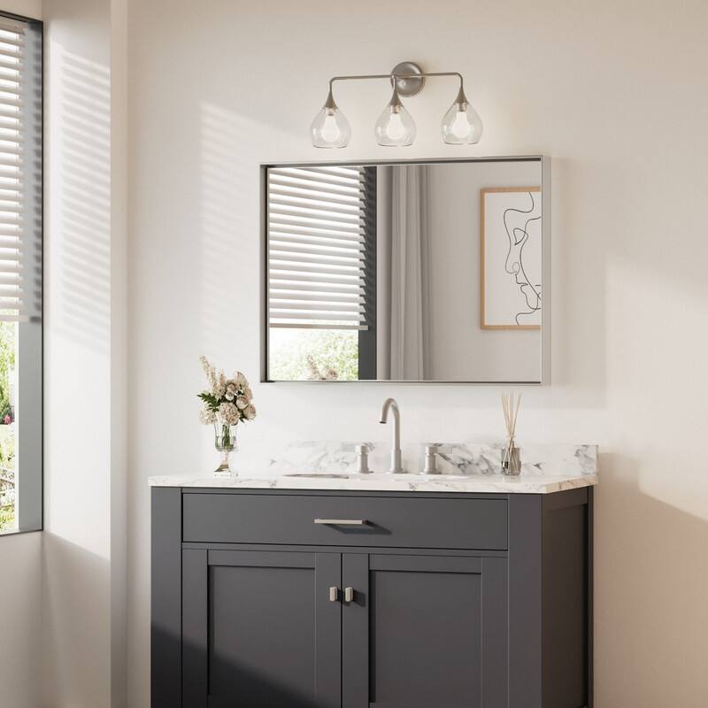 Keonjinn Aluminum Framed Wall Mount Bathroom Vanity Mirror