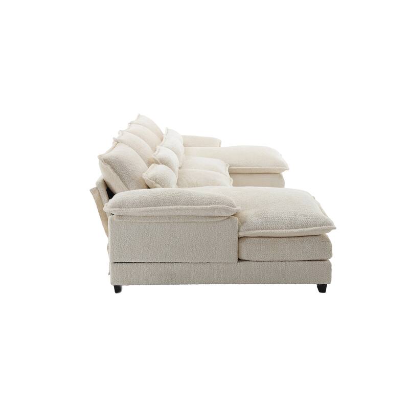 110.63'' Spacious U-Shaped 6-Seat Sectional Sofa with Modular Ottomans