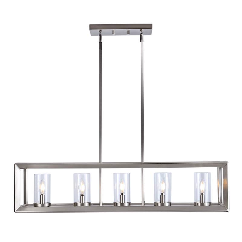 Anna Linear Metal/Glass LED Pendant, Oil Rubbed Bronze by JONATHAN Y