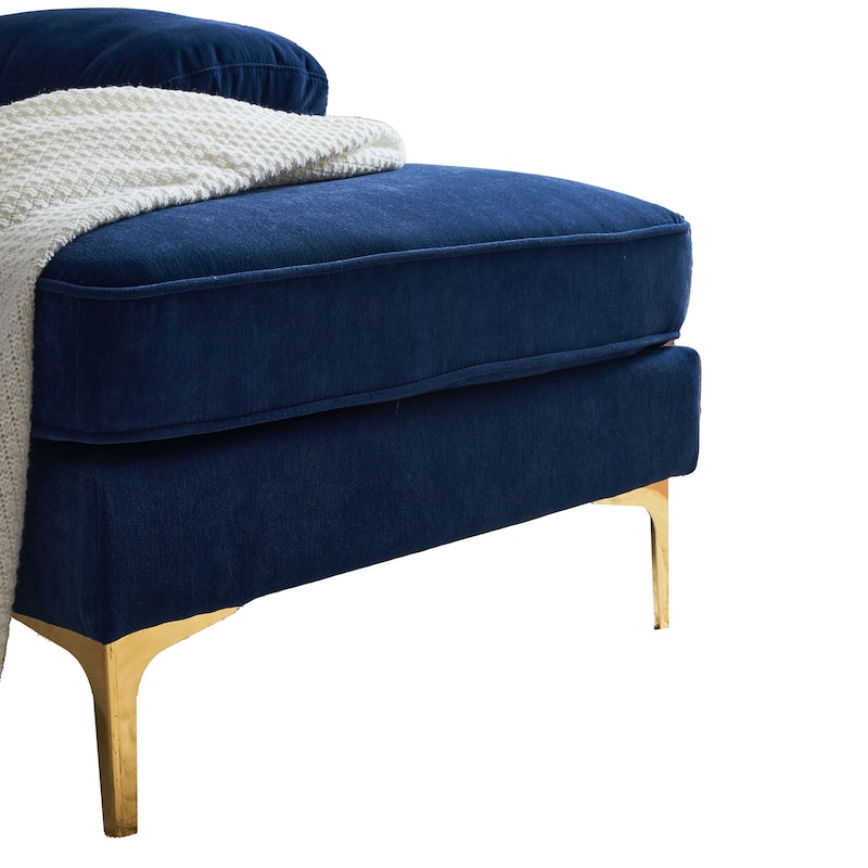 82.6" Blue Modern L Shaped Velvet Sofa for Living & Bedroom