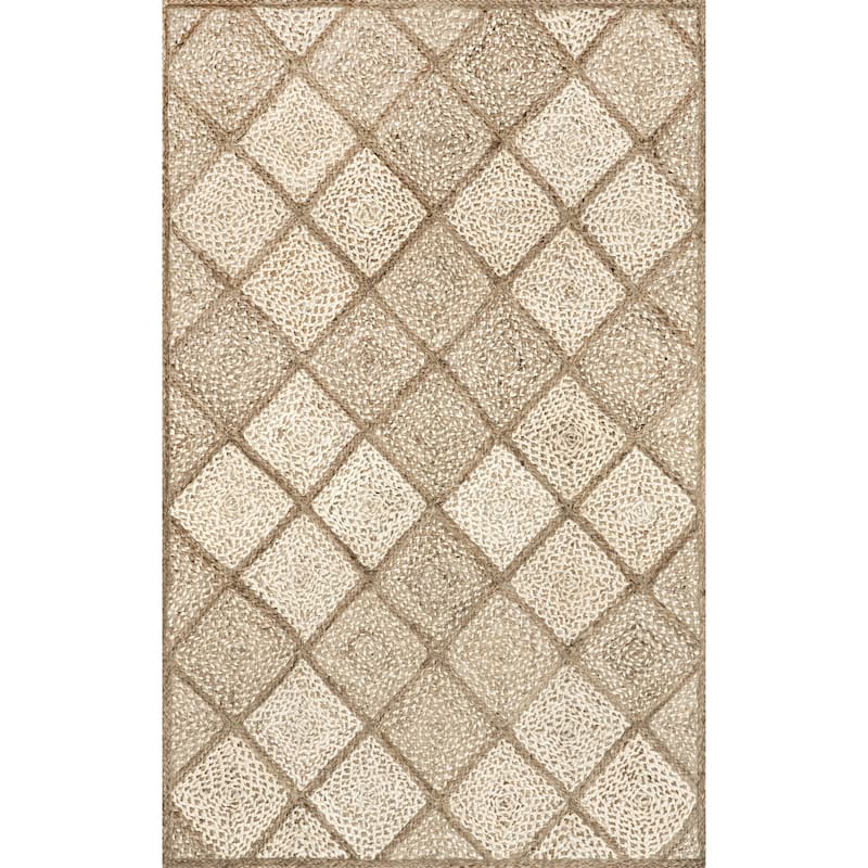 Nuloom Meja Moroccan Lattice Jute Area Rug