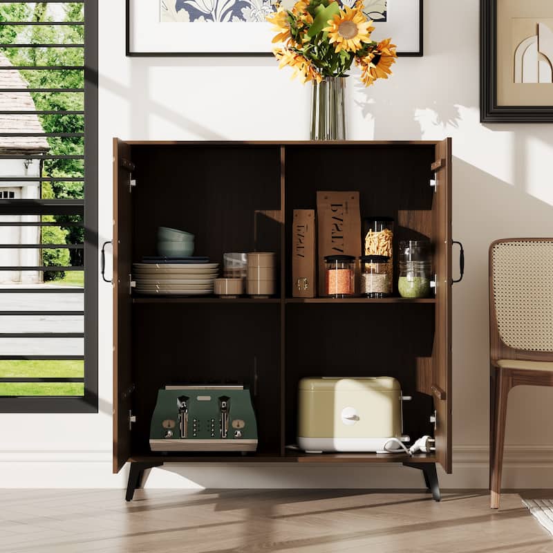 Vintage Sideboard Buffet Wooden Pantry Cabinet with Adjustable Shelves