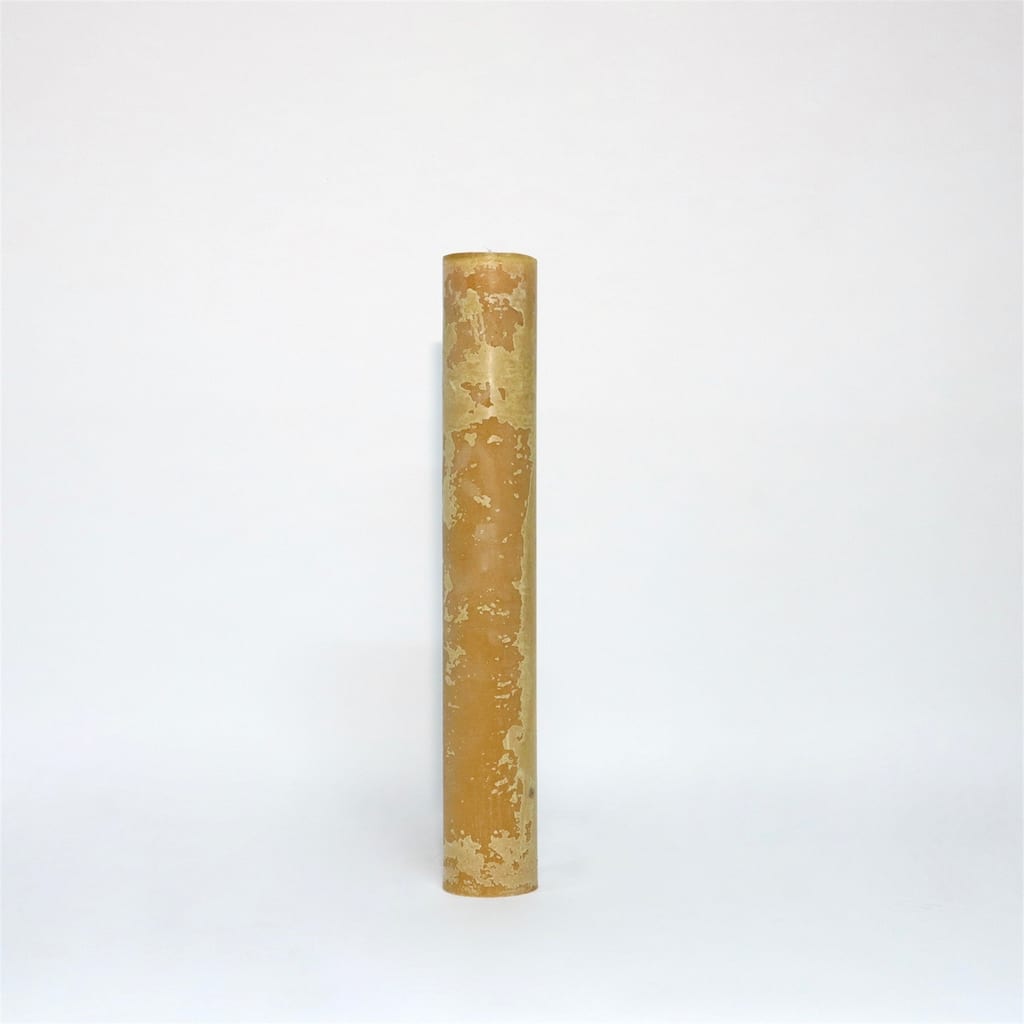 Med. Round 1-Wick Pillar Candle 4"Dia x 23.65"H Chamois -ST - Chamois