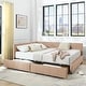 preview thumbnail 2 of 53, L Shaped Upholstered Tufted Bed Frame, Storage Sofa Bed Frame with 2 Drawers, Queen Size Velvet Fabric Daybed, Wood Slat Support
