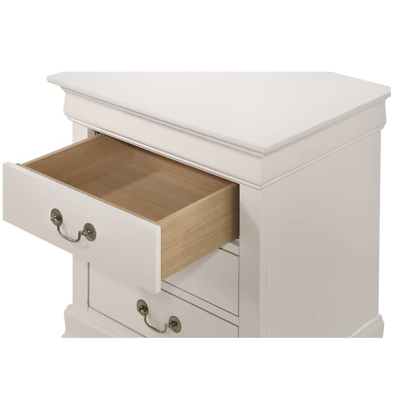 3-Drawer Wooden Nightstand - 29" - White