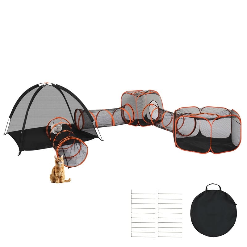 Outdoor Cat Play Tent with Tunnel