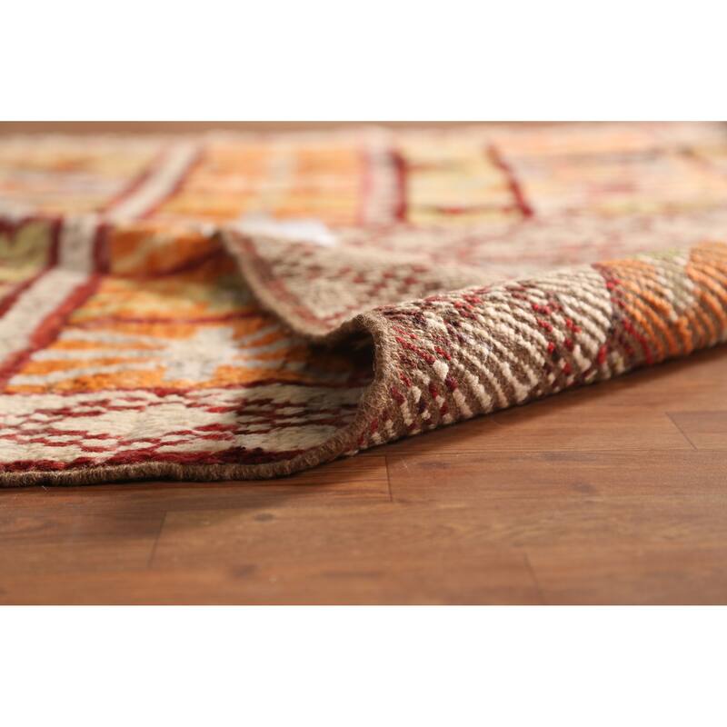 Geometric Moroccan Oriental Rug Handmade Multi-Color Wool Carpet - 6'7" x 9'9"