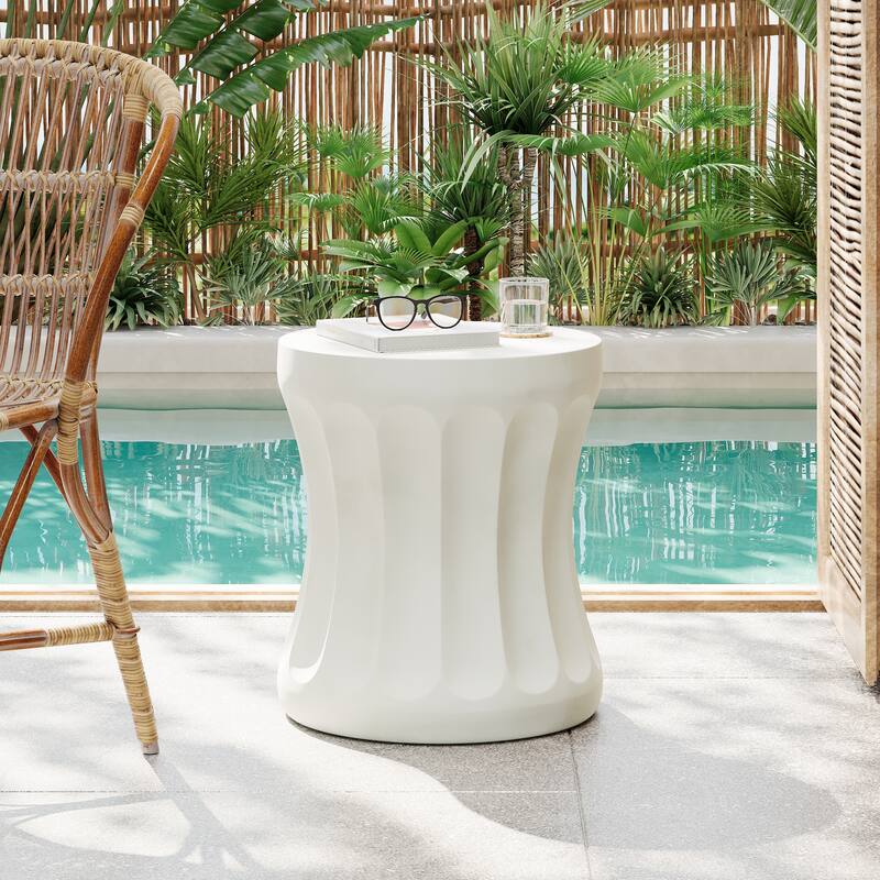 Christopher Knight Home Indoor/Outdoor Modern Cylindrical Side Table - Antique White