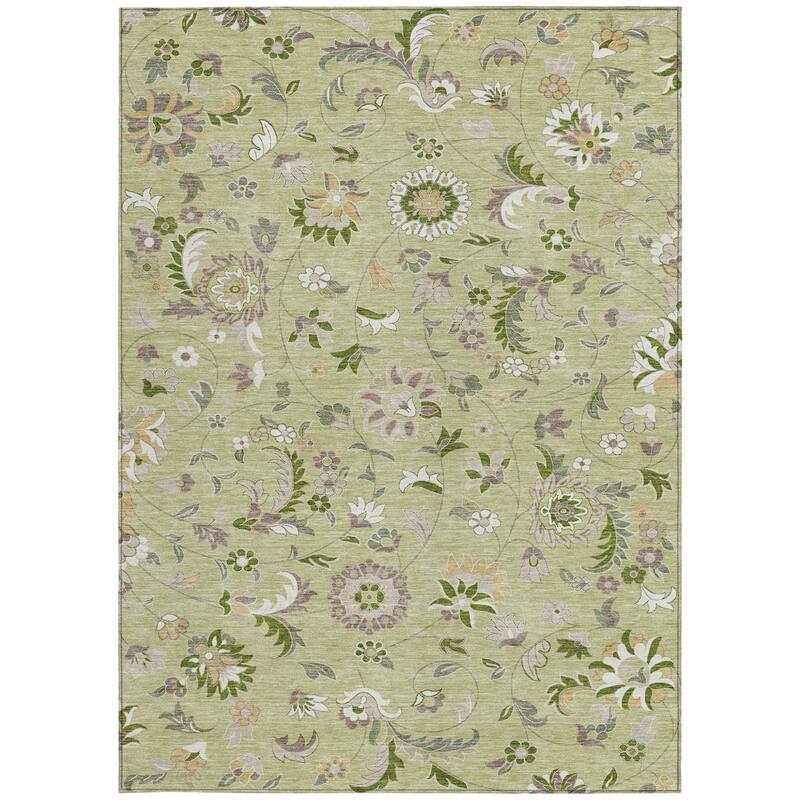 HomeRoots Floral Transitional Rectangle Outdoor Rug