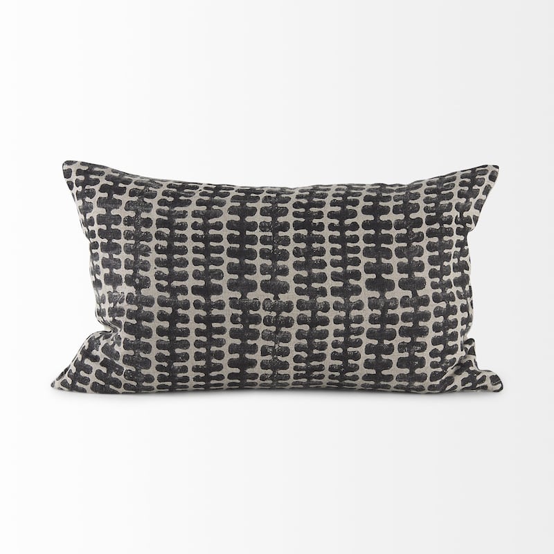 Light Gray and Black Throw Pillow Cover