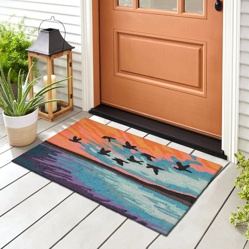 Liora Manne Frontporch Flock Indoor/Outdoor Rug - 2' x 3'