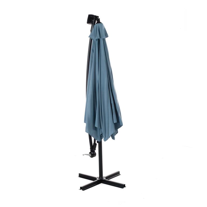Glam 10-foot Solar LED & UV 50+ Cantilever Umbrella (No Base)