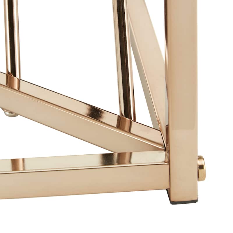 Hannah Square Metal and Glass Top End Tables by iNSPIRE Q Bold
