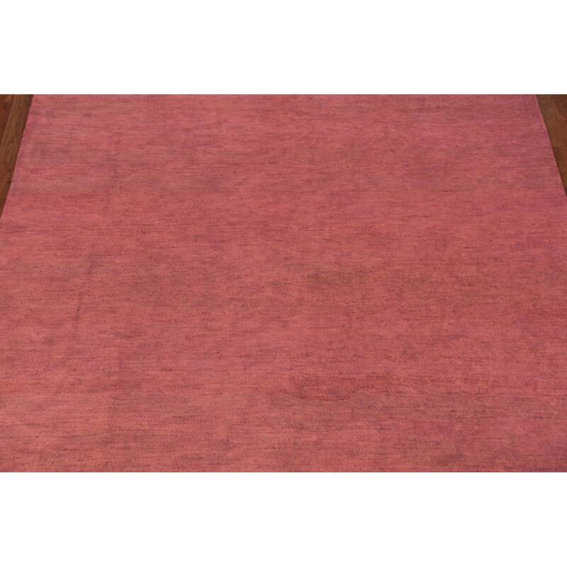 Modern Pink Gabbeh Oriental Area Rug Handmade Wool Carpet - 6'7" x 9'9"