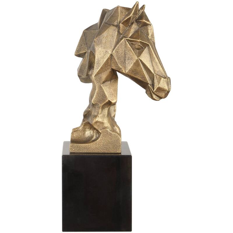 Uttermost 18185 Chiseled Horse Bust 13-1/4" Tall Marble and Resin