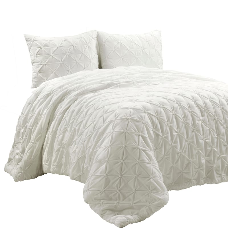 Lush Decor Ravello Pintuck 100 Percent Cotton Comforter Set