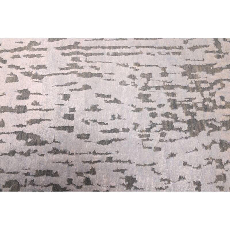 ECARPETGALLERY Hand-knotted Legacy Light Blue Silk, Wool Rug - 2'6 x 12'0