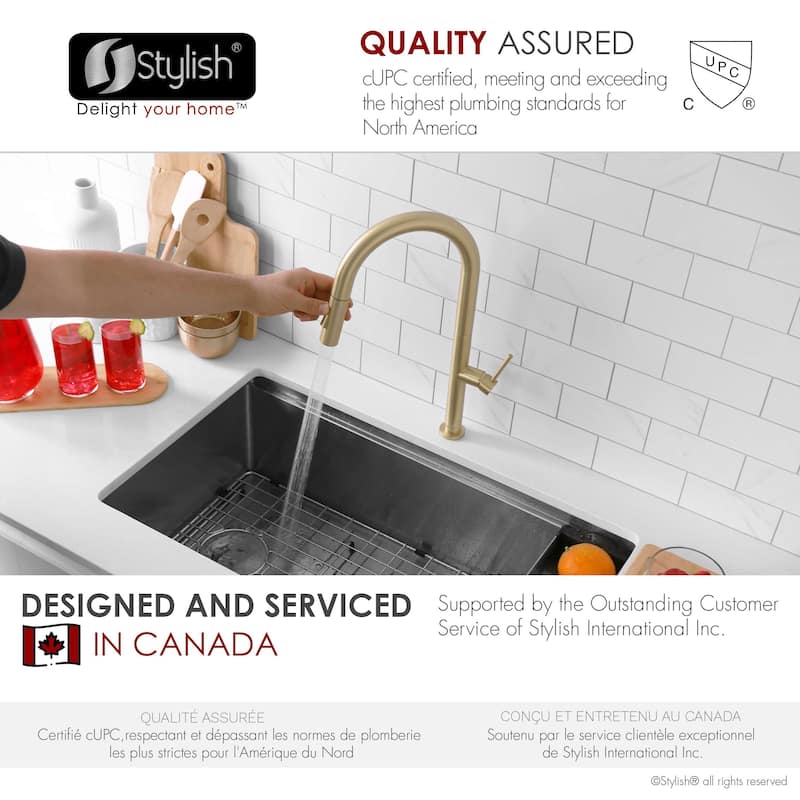 Single Handle Pull-Down Sprayer Kitchen Faucet K-141 - Height: 17.25" Spout H: 9" Spout R: 9"