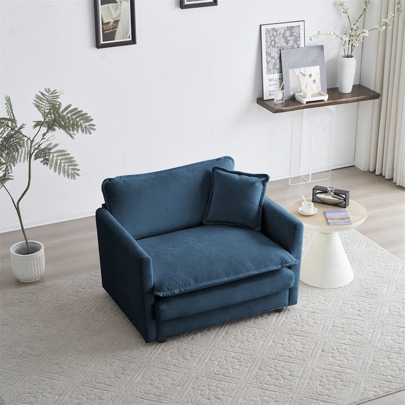 Chenille Single Upholstered Reading Armchair Living Room Chair