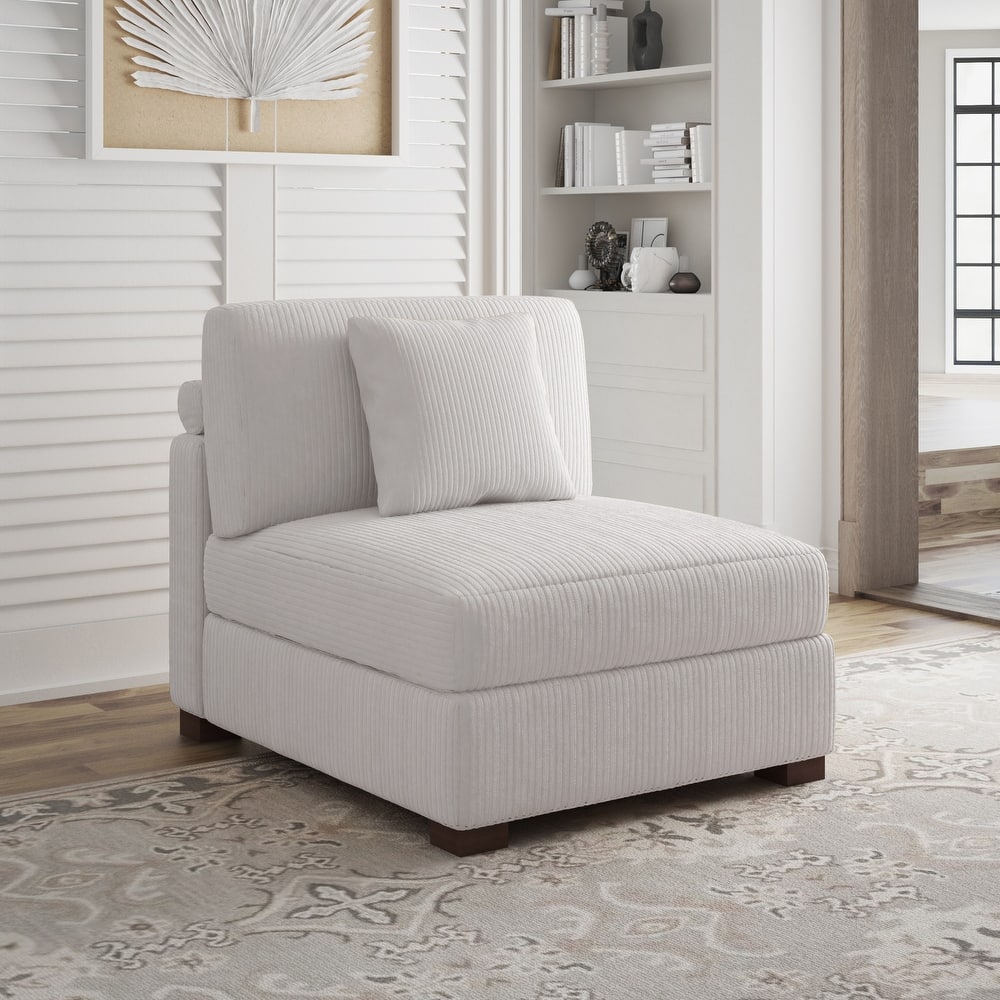 Corduroy Couch Modular Sectional Sofa with Pillows