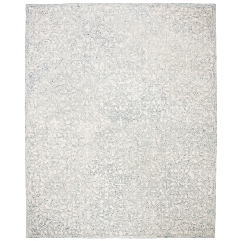 SAFAVIEH Handmade Trace Megane Modern Wool Rug - 6' Square - Charcoal/Ivory