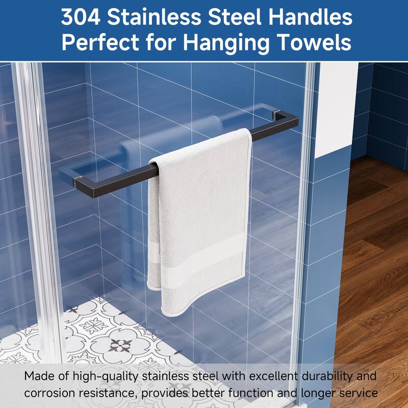 59 in. W x 72 in. H Sliding Frameless Shower Door with Tempered Glass - 59" x 72"