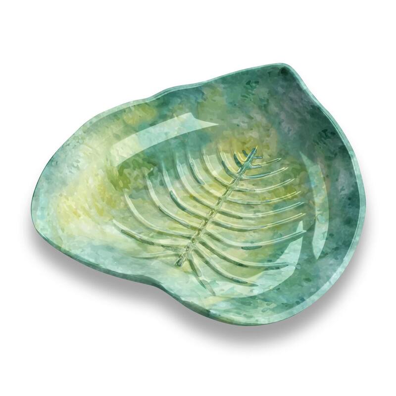 Abode Homewares by TarHong Palermo Tropical Leaf Green Bamboo, Tidbit Bowl 5.7" x 5.4"/ 6.25 oz. Set of 6