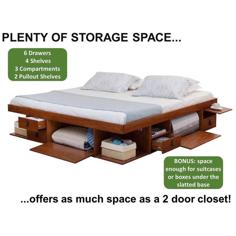 Copper Grove Rivne Storage Platform Bed with Drawers and Shelves