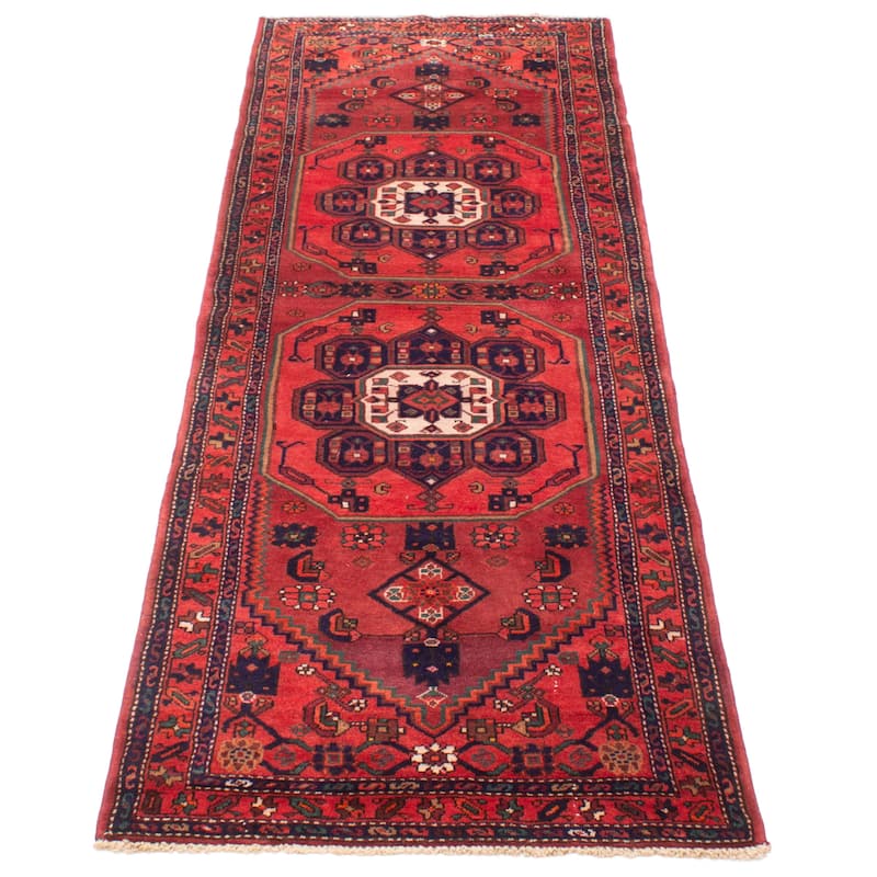 ECARPETGALLERY Hand-knotted Andelz Red Wool Rug - 3'8 x 10'2