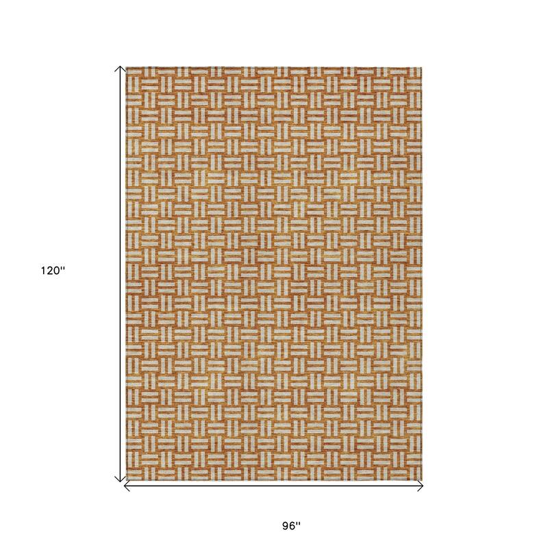 HomeRoots Geometric Transitional Rectangle Outdoor Rug