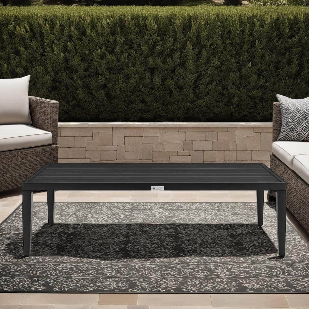 Palma Aluminum 51" Outdoor Coffee Table in Black
