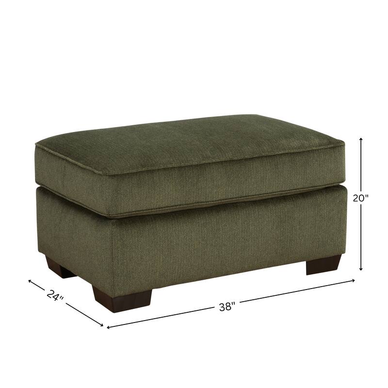 Roundhill Furniture Marvella Living Room Ottoman with Mosswood Chenille Upholstery
