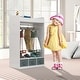 preview thumbnail 3 of 8, Kids Costume Organizer, Costume Rack, Kids Armoire, Open Hanging Armoire Closet With Mirror