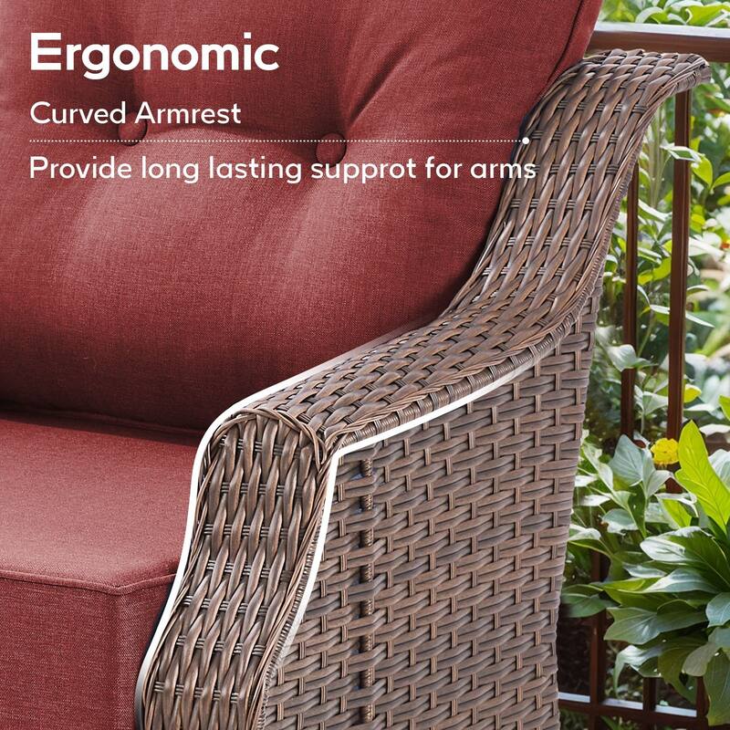 5-Piece Sofa Swivel Chairs with 43" Firepit Table