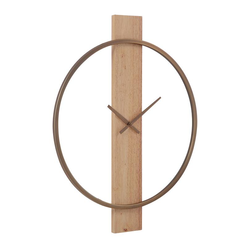 Renwil Pollux Indoor Iron Wall Clock, Antique Brushed Brass