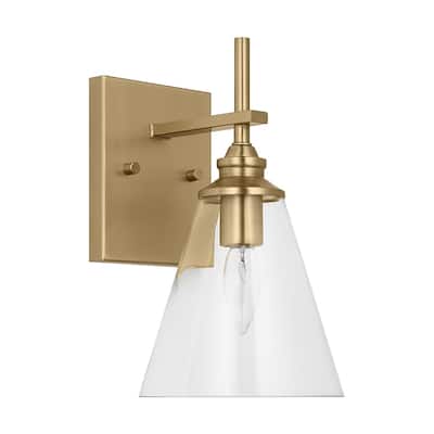 Ruben traditional 1-light bath vanity wall sconce - Satin Brass
