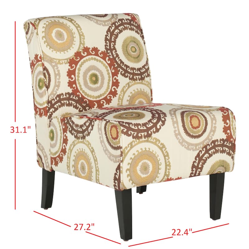 SAFAVIEH Takisha Ivory Armless Club Chair - 22.4" x 30.3" x 32.6" - 22Wx30Dx33H
