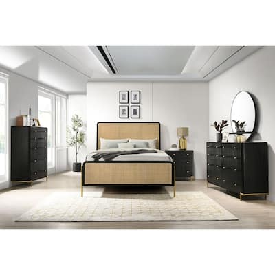 Arini Coastal 5-piece Bedroom Set with Panel Bed Frame