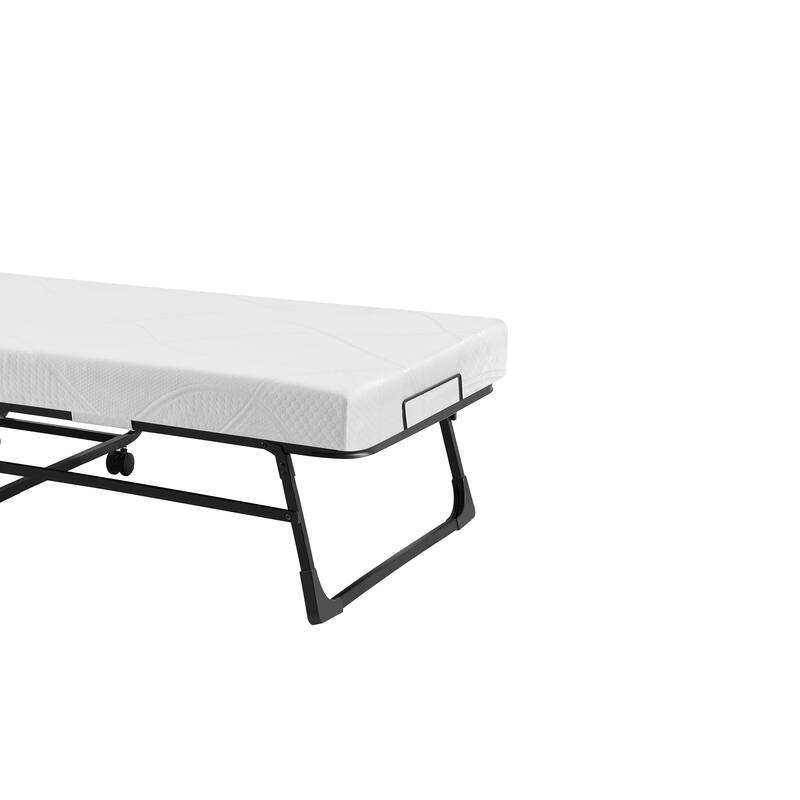 Folding Rollaway Bed with 4 Inch Twin Mattress