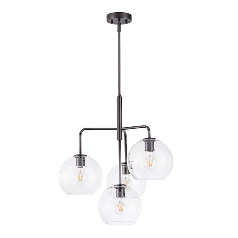 Contemporary Glass Globe 4-Light Sputnik Pendant Chandelier