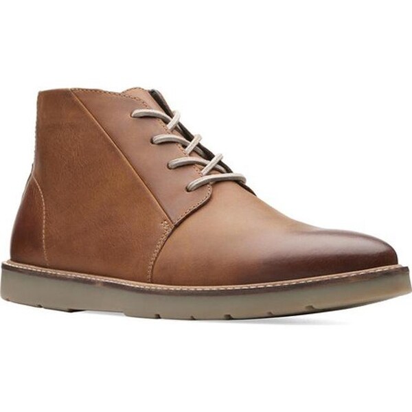 clarks grandin mid dark tan leather