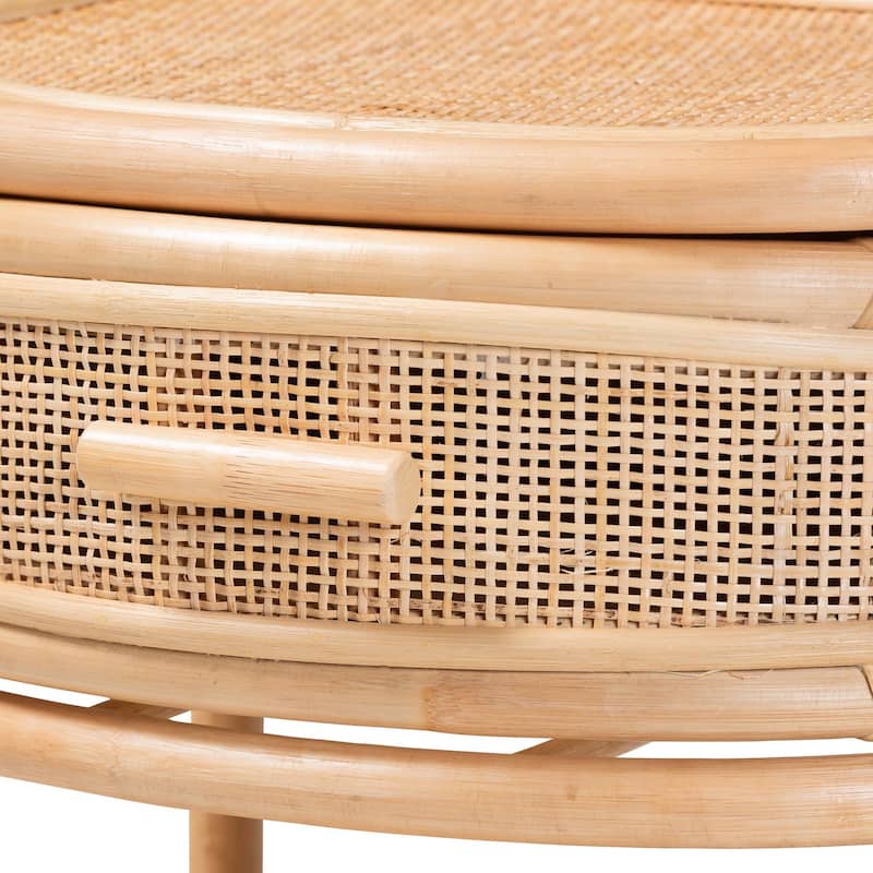 Divitia Bohemian Natural Rattan 1-Drawer Nightstand