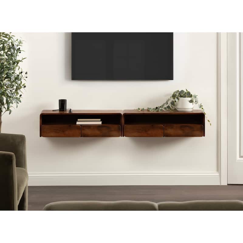 Kate and Laurel Kato Wood Floating Console Table