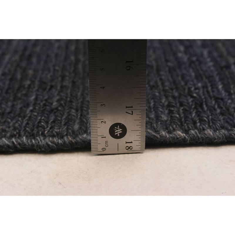 ECARPETGALLERY Flat-Weave Natural Black Wool Kilim - 7'5 x 8'2