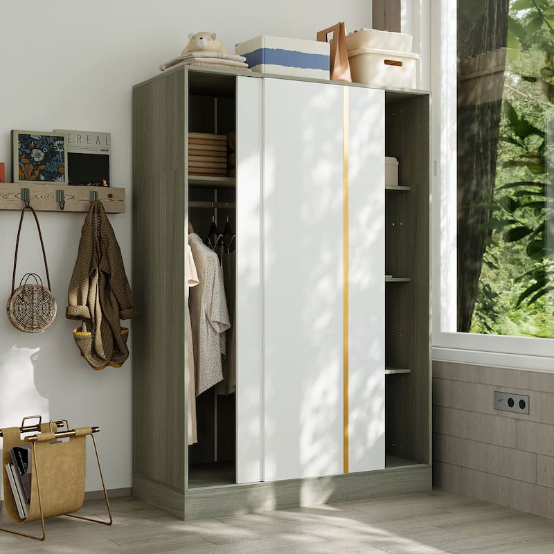 Functional Sliding - door Armoire Wardrobe Closet: Organized Storage for Your Bedroom