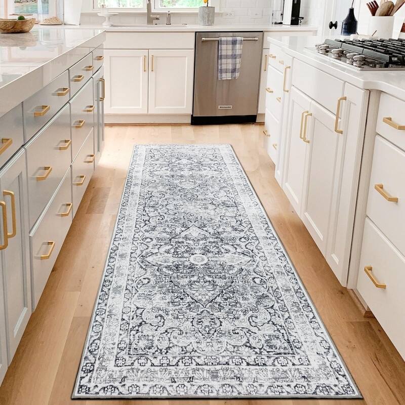Hallway Washable Runner Rug,Soft Kitchen Runner with Non-Slip Backing - 2' x 8' (Runner)