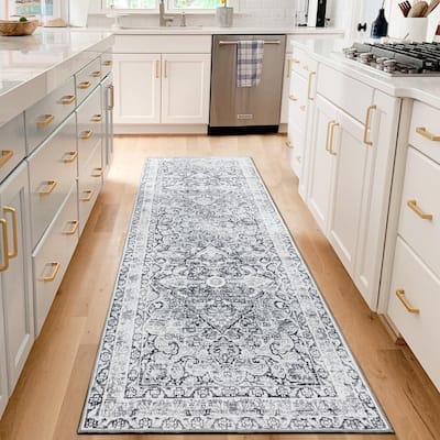 Hallway Washable Runner Rug,Soft Kitchen Runner with Non-Slip Backing