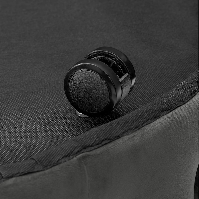 Corvus Chesterfield Round Tufted Velvet Ottoman with Casters